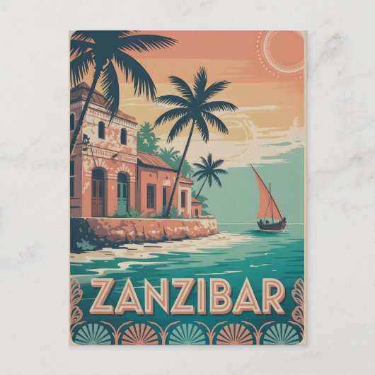 Vintage van Zanzibar Briefkaart (Voorkant)
