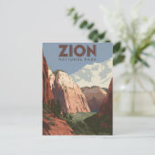 Vintage van Zion National Park Briefkaart (Staand voorkant)