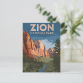 Vintage van Zion National Park Briefkaart (Staand voorkant)