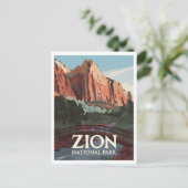 Vintage van Zion National Park Briefkaart (Staand voorkant)