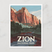 Vintage van Zion National Park Briefkaart (Voorkant)