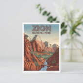 Vintage van Zion National Park Briefkaart (Staand voorkant)