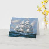 Vintage Varend Schip Kaart (Gele Bloem)