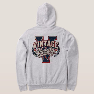 Vintage Varsity Vervaalde Blokletter V Hoodie