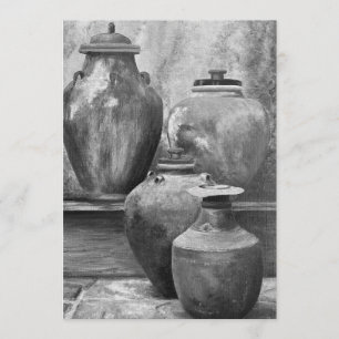 Vintage Vaten Acryl Kunst Caroline Feestdagenkaart