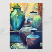 Vintage Vaten Acryl Kunst Caroline Feestdagenkaart (Achterkant)