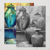 Vintage Vaten Acryl Kunst Caroline Feestdagenkaart (Voorkant / Achterkant)