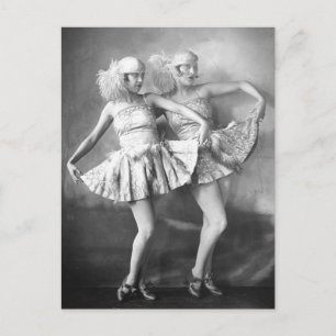 Vintage Vaudeville Dancers Retro Glam Briefkaart