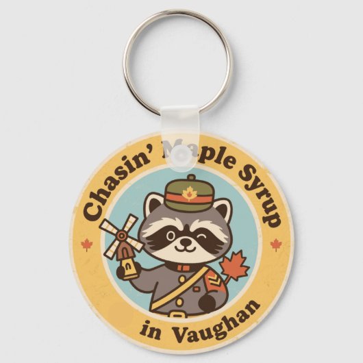 Vintage Vaughan Ontario Maple Syrup Hunt Sleutelhanger (Voorkant)