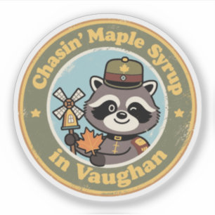 Vintage Vaughan Ontario Wasbeer Esdoorn Sticker