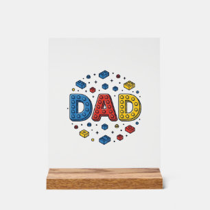 Vintage Vector Ontwerp Vader Bouwblokken_1 Acryl Bord