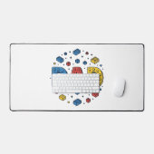 Vintage Vector Ontwerp Vader Bouwblokken_1 Bureaumat (Keyboard & Muis)