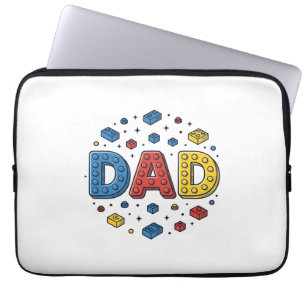 Vintage Vector Ontwerp Vader Bouwblokken_1 Laptop Sleeve