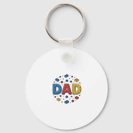 Vintage Vector Ontwerp Vader Bouwblokken_1 Sleutelhanger (Voorkant)