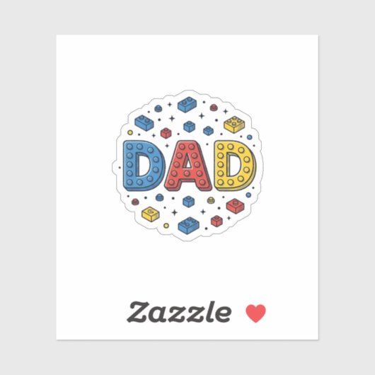 Vintage Vector Ontwerp Vader Bouwblokken_1 Sticker (Vel)