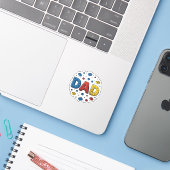 Vintage Vector Ontwerp Vader Bouwblokken_1 Sticker (Laptop met iPhone)