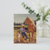 Vintage Veedrijfster Briefkaart (Staand voorkant)