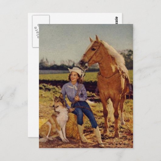 Vintage Veedrijfster Briefkaart (Voorkant / Achterkant)