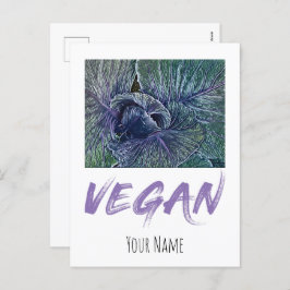 Vintage Vegan Red Cabbage Feestdagenkaart