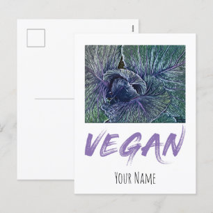 Vintage Vegan Red Cabbage Feestdagenkaart