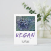 Vintage Vegan Red Cabbage Feestdagenkaart (Staand voorkant)