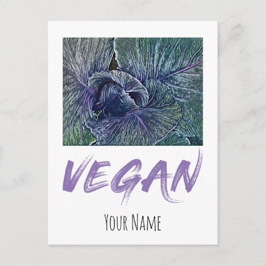 Vintage Vegan Red Cabbage Feestdagenkaart (Voorkant)