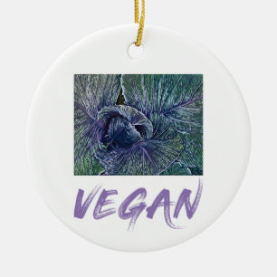 Vintage Vegan Red Cabbage Keramisch Ornament