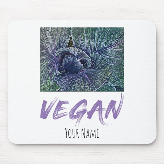 Vintage Vegan Red Cabbage Muismat (Voorkant)