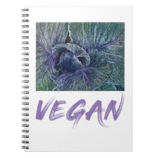 Vintage Vegan Red Cabbage Notitieboek (Voorkant)