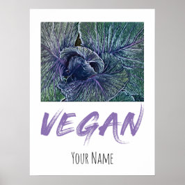 Vintage Vegan Red Cabbage Poster
