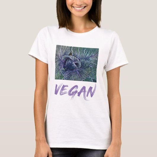 Vintage Vegan Red Cabbage T-shirt (Voorkant)