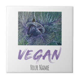 Vintage Vegan Red Cabbage Tegeltje