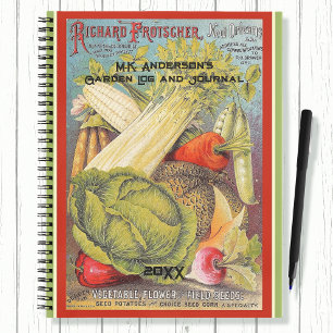 Vintage Vegetable Seed Catalog Personalized Spiral Notitieboek
