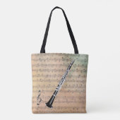 Vintage vel muziek met een klasje tote bag (Achterkant)