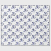 Vintage Velocipede Penny Farthing Bicycle Bike Blu Cadeaupapier (Vlak)