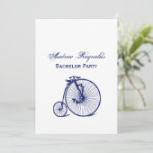 Vintage Velocipede Penny Farthing Bicycle Bike Blu Kaart (Staand voorkant)