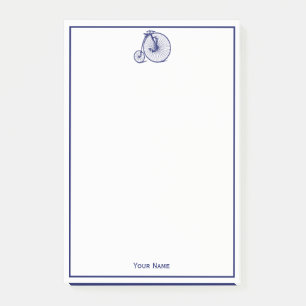 Vintage Velocipede Penny Farthing Bicycle Bike Blu Post-it® Notes