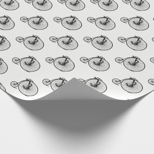 Vintage Velocipede Penny Farthing Bicycle Bike Cadeaupapier (Hoek)