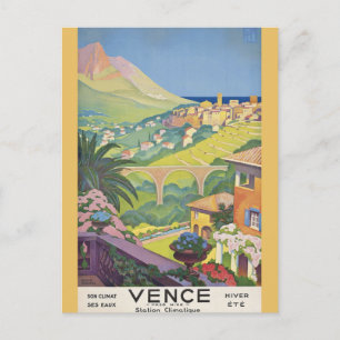 Vintage Vence Frankrijk Riviera Travel Briefkaart