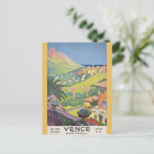 Vintage Vence Frankrijk Riviera Travel Briefkaart (Staand voorkant)