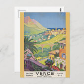 Vintage Vence Frankrijk Riviera Travel Briefkaart (Voorkant / Achterkant)