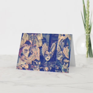 Vintage Venetiaanse carnavalmaskers Kaart