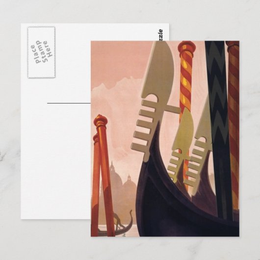 Vintage Venezia Gondolas Briefkaart (Voorkant / Achterkant)