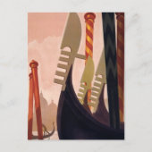 Vintage Venezia Gondolas Briefkaart (Voorkant)