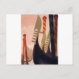 Vintage Venezia Gondolas Briefkaart
