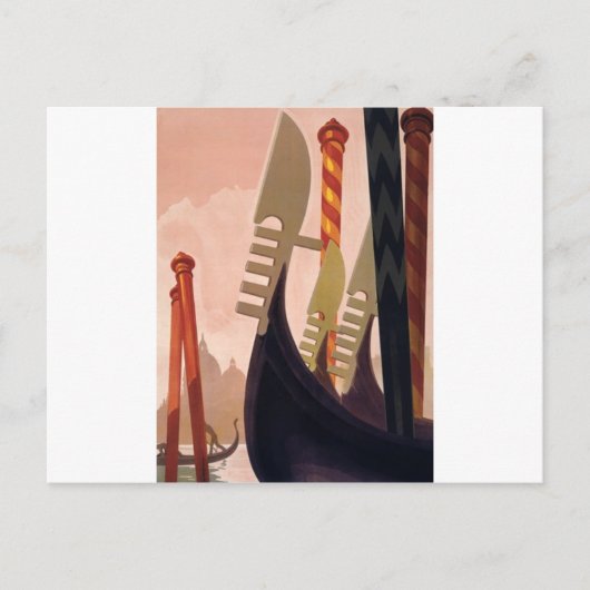 Vintage Venezia Gondolas Briefkaart (Voorkant)