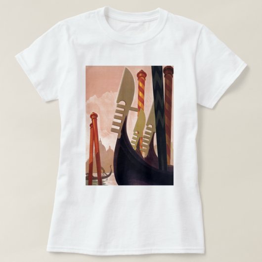 Vintage Venezia Gondolas T-shirt (Design voorkant)