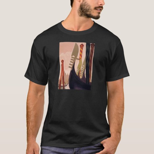 Vintage Venezia Gondolas T-shirt (Voorkant)