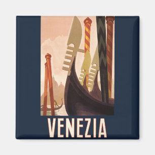 Vintage Venezia Italië Reis Kunst Venetië Gondel Magneet