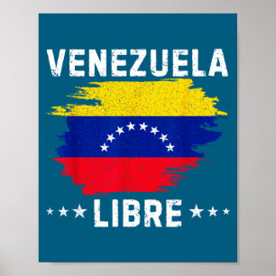 Vintage Venezuela Libre 2026 Vlag van Venezuela  Poster